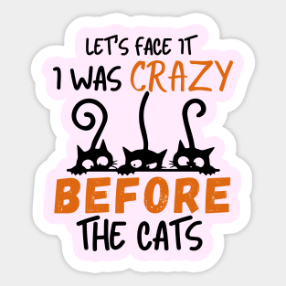I Was Crazy Before Cats Sticker